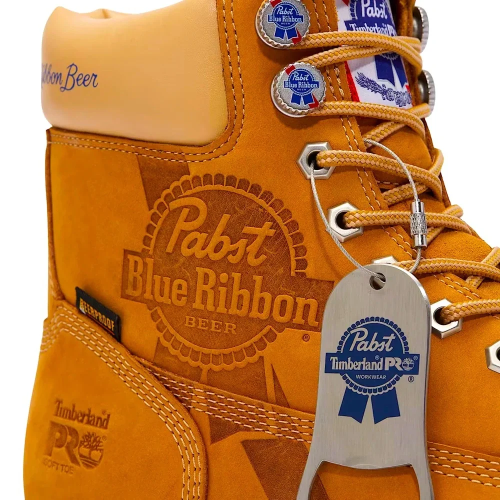 👢🍺 TIMBERLAND PRO X PABST BLUE RIBBON 6” SOFT TOE BOOT 👢🍺 - Picture 3 of 6